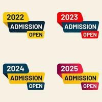 2023 admission open tag abstract shape banner text box vector