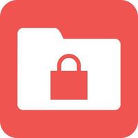 Secure Folder Glyph Round Background Icon vector