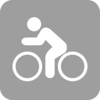 Cycling Person Glyph Round Background Icon vector