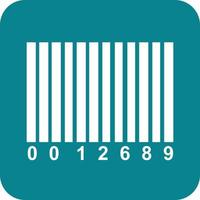 Barcode Glyph Round Background Icon vector