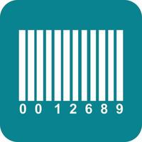 Barcode Glyph Round Background Icon vector