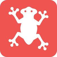 Frog Glyph Round Background Icon vector