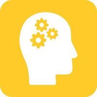 Thought Process Glyph Round Background Icon vector