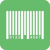 Bar Code Glyph Round Background Icon vector