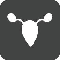 Ovary Glyph Round Background Icon vector