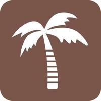 Coconut Tree Glyph Round Background Icon vector