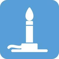 Bunsen Burner Glyph Round Background Icon vector