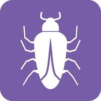 Bug II Glyph Round Background Icon vector