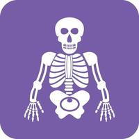 Human Skeleton Glyph Round Background Icon vector