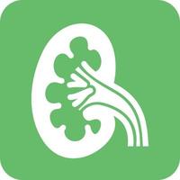 Kidney Glyph Round Background Icon vector