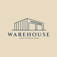 warehouse line art logo minimalist, vector illustration design