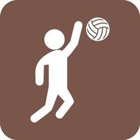 Volley Ball Glyph Round Background Icon vector
