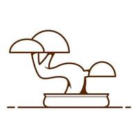 premium vector l line art cute bonsai vector. simple flat image. suitable for business proposals.