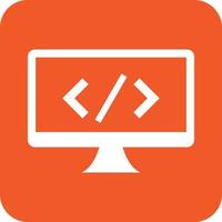 Programming Glyph Round Background Icon vector