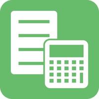 Documented Calculation Glyph Round Background Icon vector