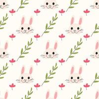 rabbit head and branch pattern vector