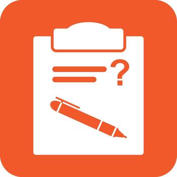 Solving Question Glyph Round Background Icon vector