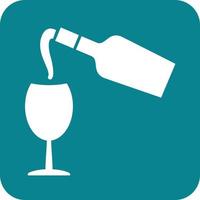 Pour Wine Glyph Round Background Icon vector