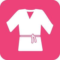 Karate Robe Glyph Round Background Icon vector