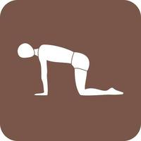 Table Pose Glyph Round Background Icon vector