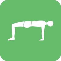 Upward Table Pose Glyph Round Background Icon vector