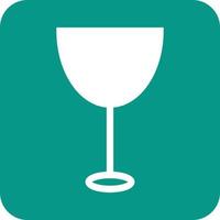 Wine Goblet Glyph Round Background Icon vector