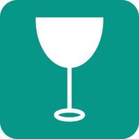 Wine Goblet Glyph Round Background Icon vector