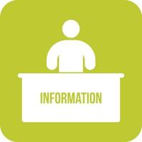 Information Desk Glyph Round Background Icon vector