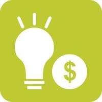 Convert Idea into Money Glyph Round Background Icon vector