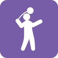 Hammer Throw Glyph Round Background Icon vector