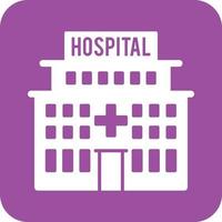 Hospital Glyph Round Background Icon vector