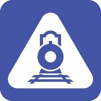 Railway sign Glyph Round Background Icon vector
