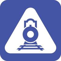 Railway sign Glyph Round Background Icon vector