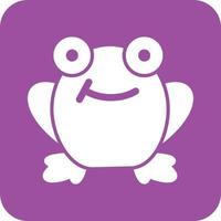 Frog Glyph Round Background Icon vector