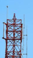 Telecommunication tower closeup. photo