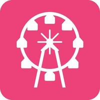 Ferris Wheel Glyph Round Background Icon vector