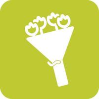 Bouquet II Glyph Round Background Icon vector