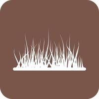 Grass Glyph Round Background Icon vector