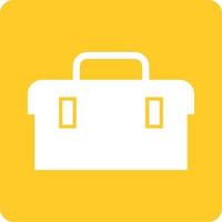 Toolbox Glyph Round Background Icon vector