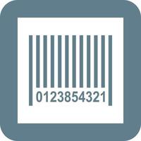 Barcode Glyph Round Background Icon vector