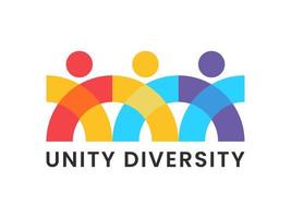 Unity Diversity People Minimalist logo vector icon illustration