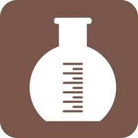 Round Bottom Flask Glyph Round Background Icon vector