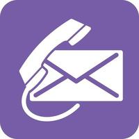 Email or Call Glyph Round Background Icon vector