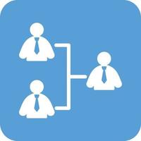 Connected User Glyph Round Background Icon vector
