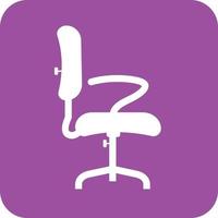 Office Chair II Glyph Round Background Icon vector