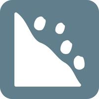 Snowslide Glyph Round Background Icon vector