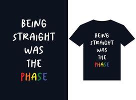 ser heterosexual fue la fase ilustraciones para el diseño de camisetas listas para imprimir vector