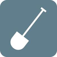 Hand Shovel Glyph Round Background Icon vector