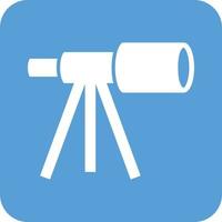 Telescope on Stand Glyph Round Background Icon vector