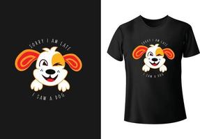 diseño de plantilla de vector de camiseta de perro divertido profesional